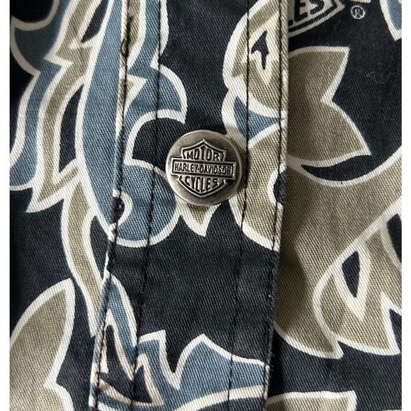 Harley Davidson Size Medium Women’s Shirt‎ Jacket Coat Snap Buttons Blue - Picture 4 of 7